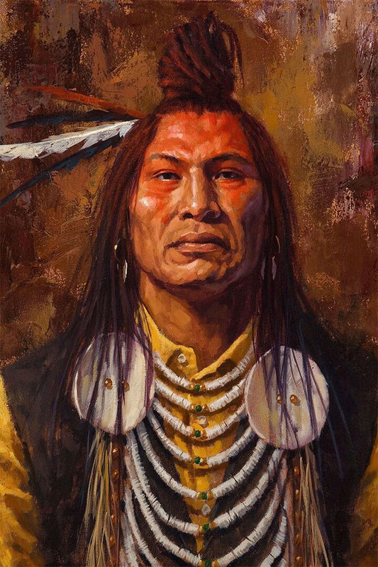 Native American Person Print Canvas Jigsaw Puzzle