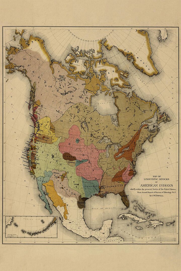 Native American Tribes Map Print Jigsaw Puzzle