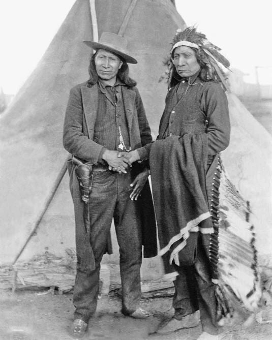 Native Americans Chief American Horse And Red Cloud Keychain Oglala Lakota