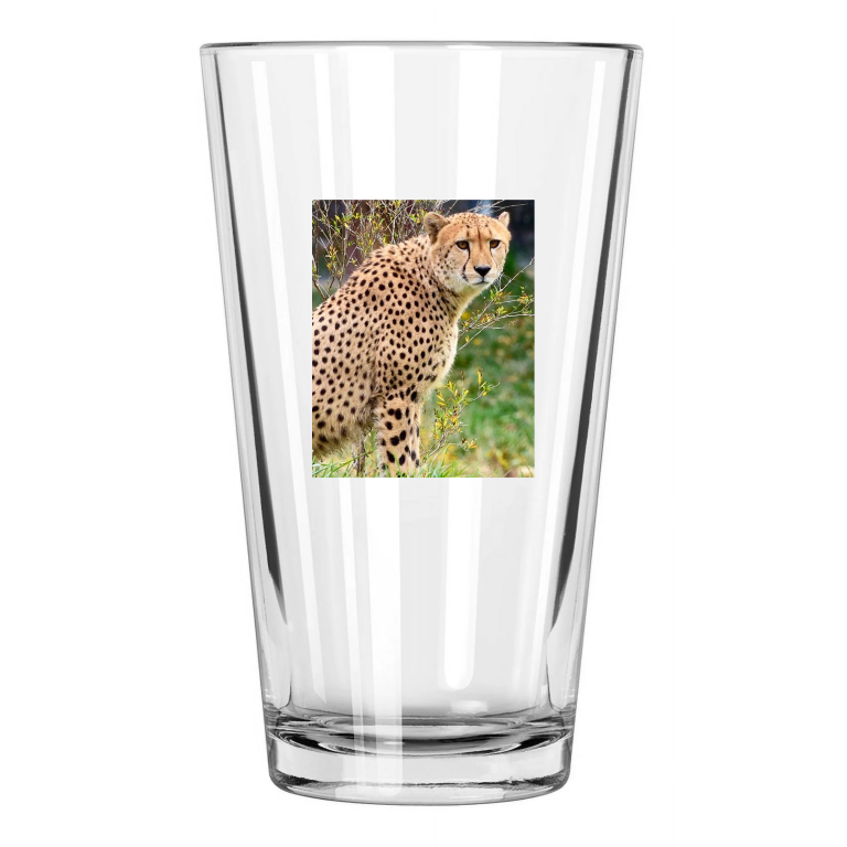 Nature Cheetah Photo Animal Wall Art Leopard Pint Beer Drinking Glass