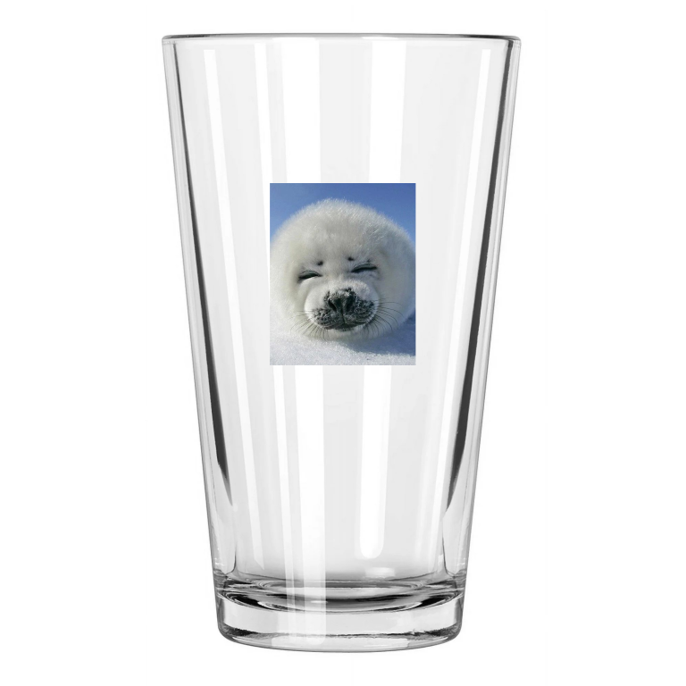 Nature Fur Snow Seal Photo Ocean Wall Art Animals Pint Beer Drinking Glass