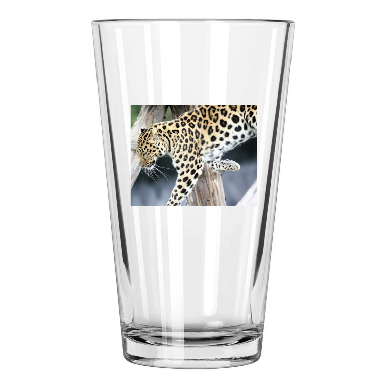 Nature Leopard Photo Animal Wall Art Big Cat Jaguar Pint Beer Drinking Glass