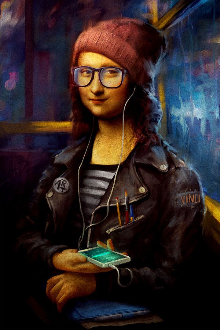 Naughty Mona Lisa Marijuana Themed Modern Jigsaw Puzzle