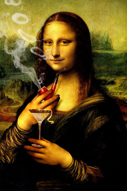 Naughty Mona Lisa Marijuana Themed Painting Jigsaw Puzzle