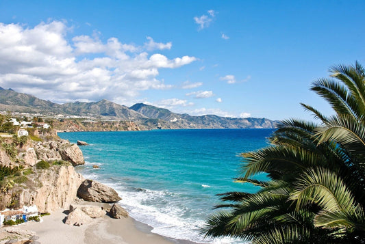 Nerja Spain Beach And City Nature Scenery Picture Magnet Magnet Print