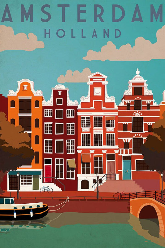 Netherlands Amsterdam Vintage Travel Sence Picture Jigsaw Puzzle