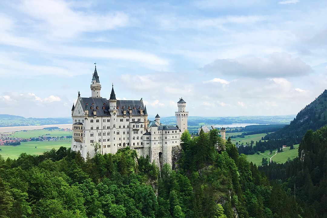 Neuschwanstein White Castle Surrounded By Trees Art Wall Decor Jigsaw Puzzle