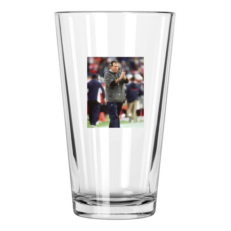 New England Patriots Bill Belichick Nfl Football 1 Pint Beer Drinking Glass