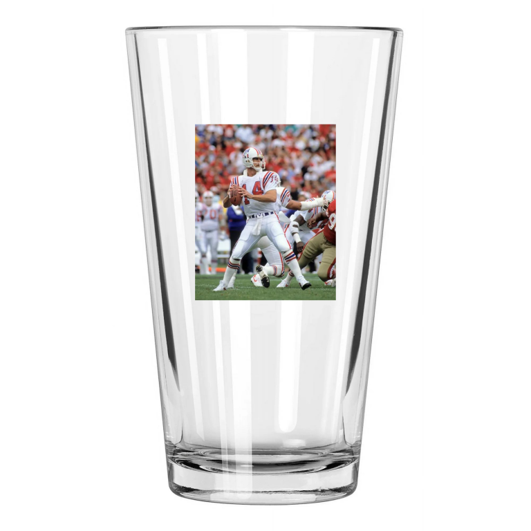 New England Patriots Steve Grogan Photo Nfl Football 1 Pint Beer Drinking Glass