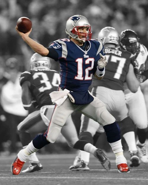 New England Patriots Tom Brady Glossy Photo Spotlight Football Print Poster 1