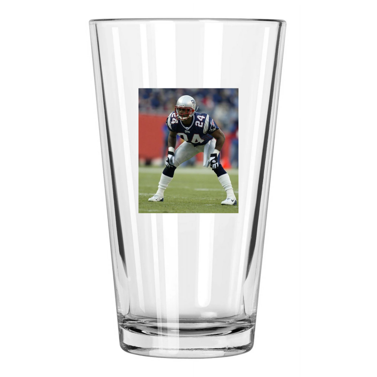 New England Patriots Ty Law Photo Nfl Football Hof 2019 Pint Beer Drinking Glass