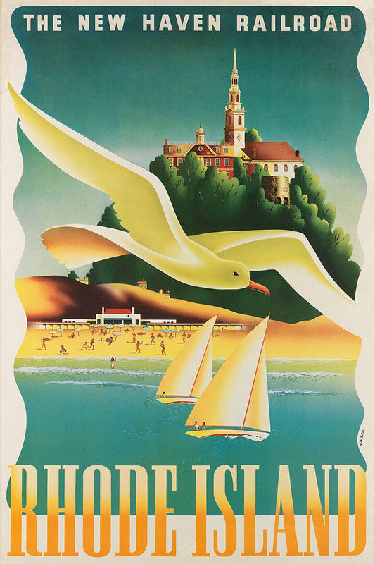 New Haven Railroad Rhode Island 1945 Vintage Style Travel Jigsaw Puzzle