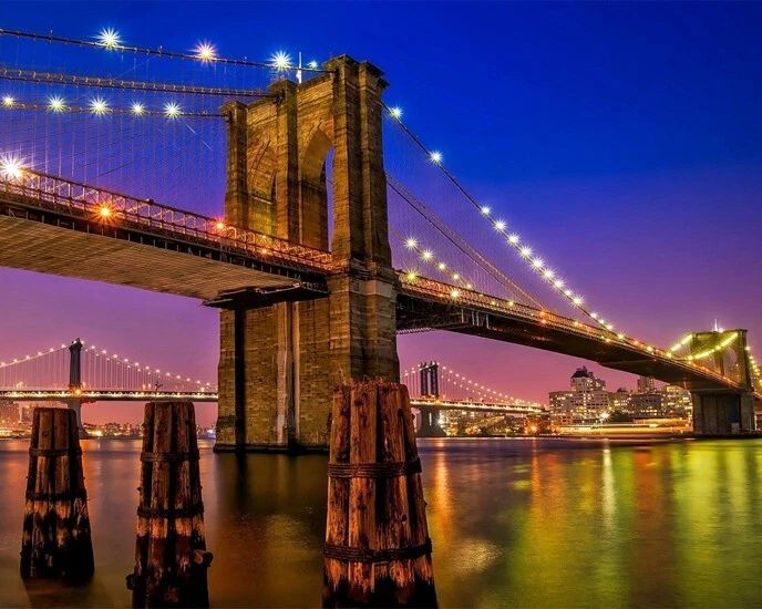 New York Brooklyn Bridge Glossy Keychain Print Art Keychain