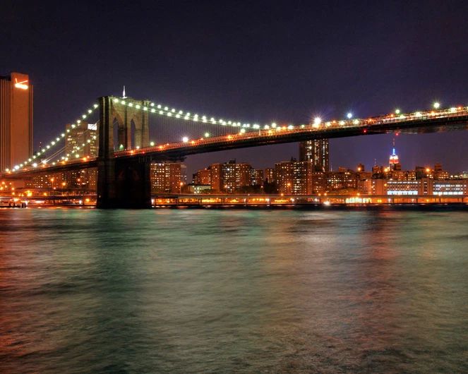 New York City Skyline Manhattan Brooklyn Bridge Glossy Keychain Keychain 1