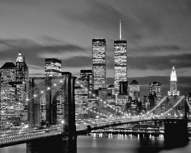 New York City Skyline Manhattan Brooklyn Bridge Glossy Keychain Keychain 2