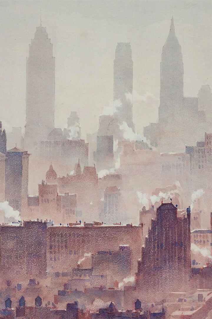 New York Cityscape 1931 Travel Jigsaw Puzzle Print Jigsaw Puzzle