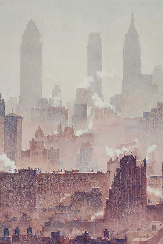 New York Cityscape 1931 Travel Jigsaw Puzzle Print Jigsaw Puzzle