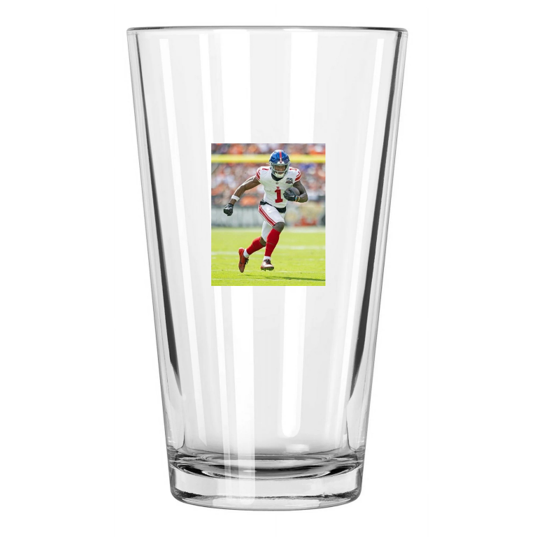 New York Giants Malik Nabers Photo Football Lsu Pint Beer Drinking Glass