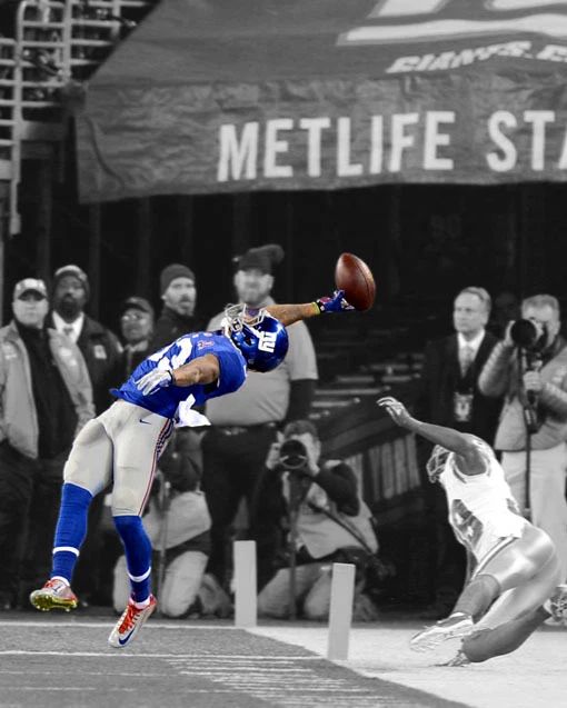 New York Giants Odell Beckham Jr Glossy Keychain Spotlight Football Keychain