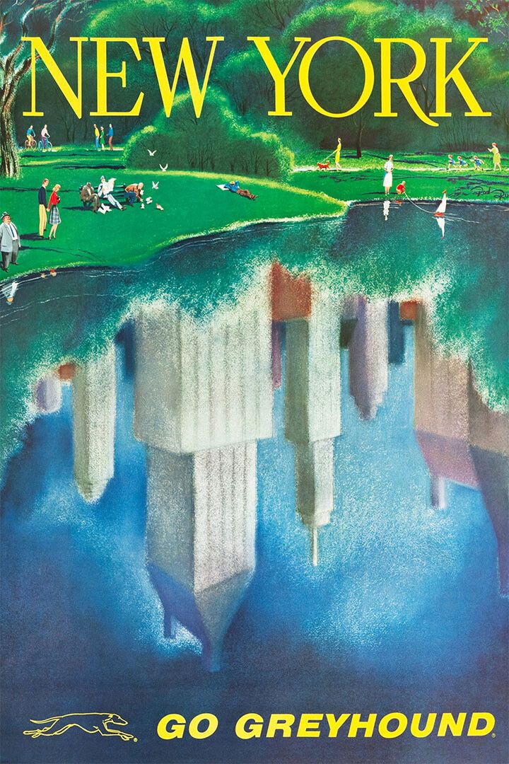 New York Greyhound Bus Line 1960S Vintage Us Travel Jigsaw Puzzle