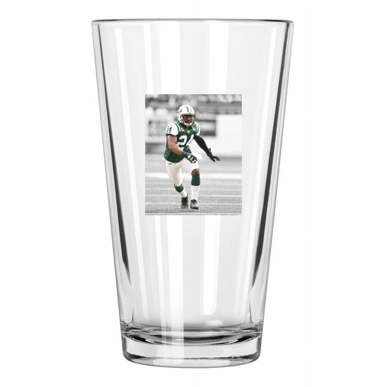 New York Jets Darrelle Revis Photo Spotlight Football Pint Beer Drinking Glass
