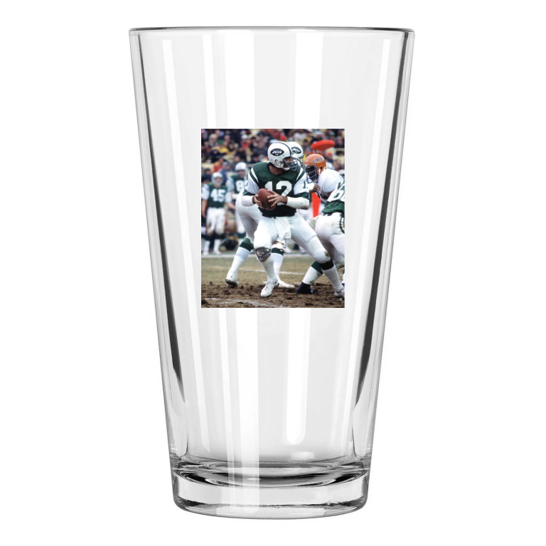 New York Jets Joe Namath Photo Nfl Football Hof 85 Pint Beer Drinking Glass