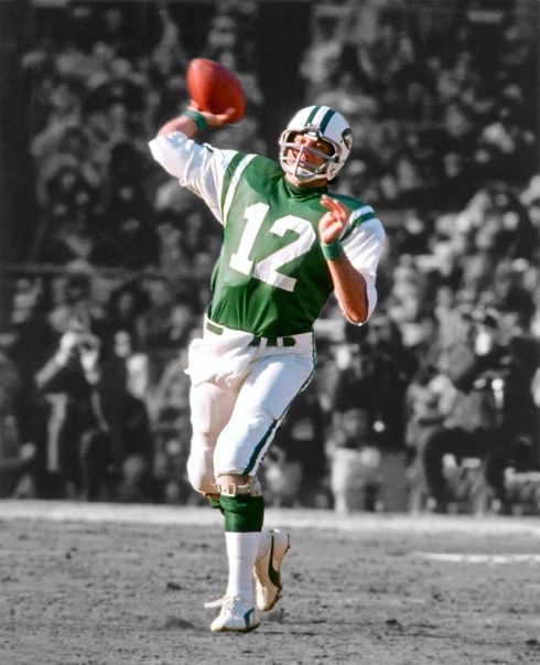 New York Jets Joe Namath Glossy Keychain Print Spotlight Keychain Hof 85