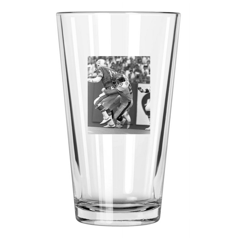 New York Jets Mark Gastineau Sacks Dan Marino Football Pint Beer Drinking Glass
