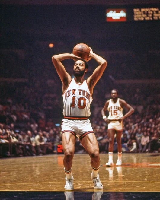 New York Knicks Walt Frazier Glossy Keychain Keychain Basketball Print Hof 87