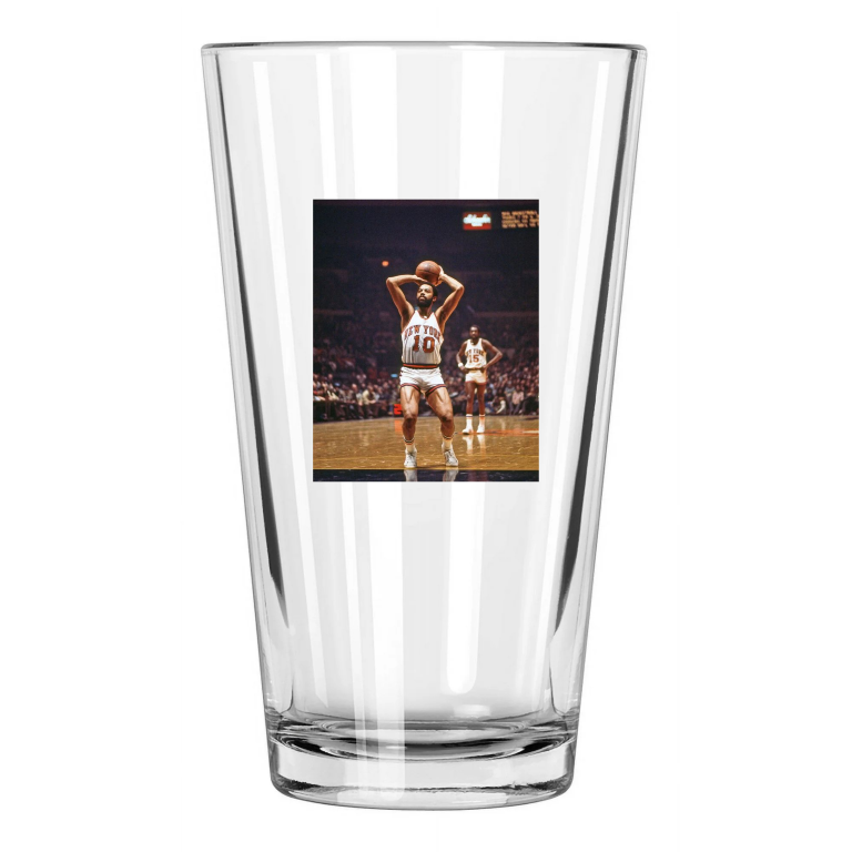 New York Knicks Walt Frazier Photo Basketball Hof 87 Pint Beer Drinking Glass