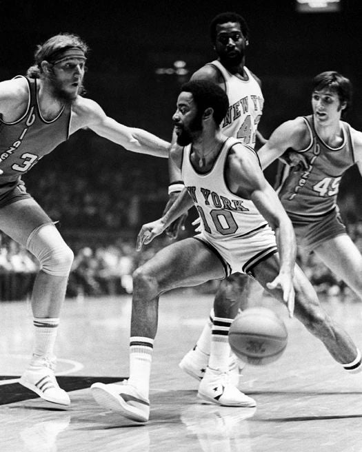 New York Knicks Walt Frazier Vs Bill Walton Glossy Keychain Nba Print Hof 87