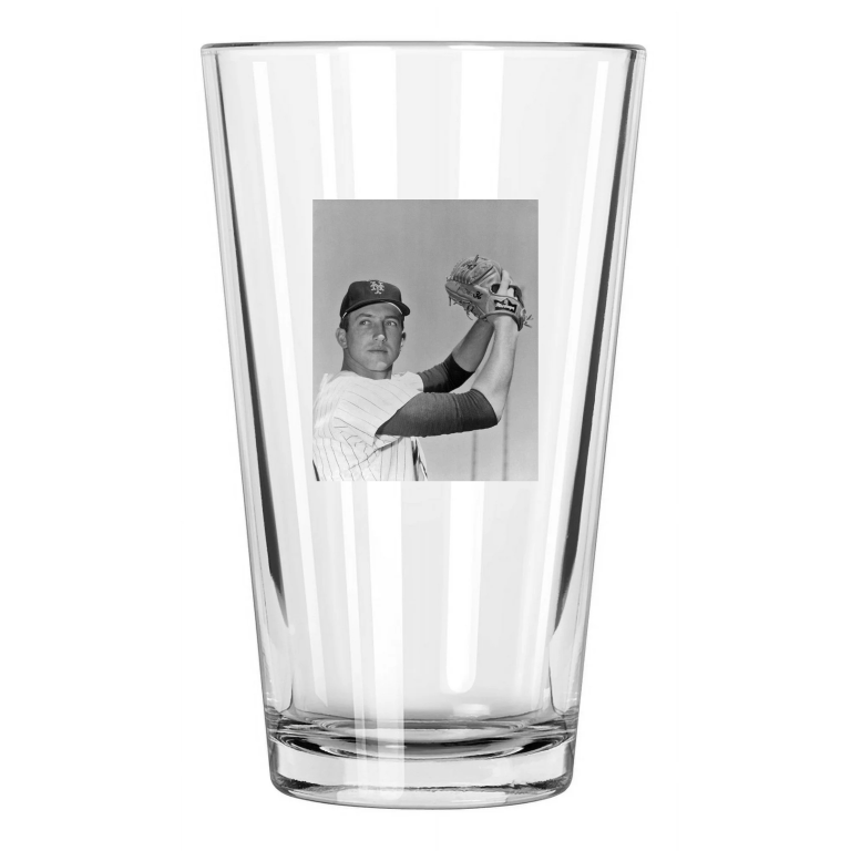 New York Mets Jerry Koosman Rookie Photo Baseball Pint Beer Drinking Glass