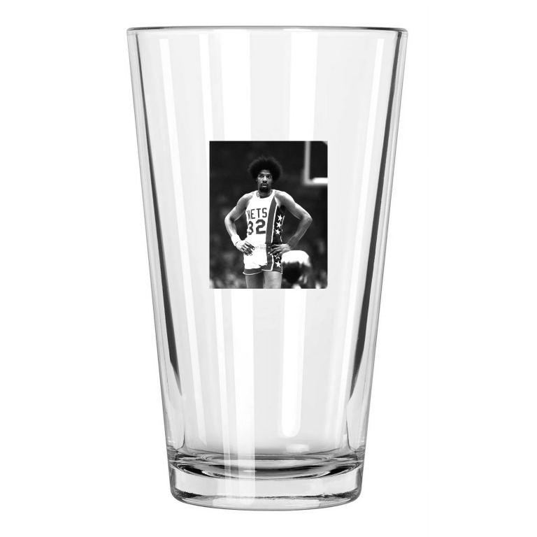 New York Nets Julius 'Dr J' Erving Photo Basketball 1 Pint Beer Drinking Glass