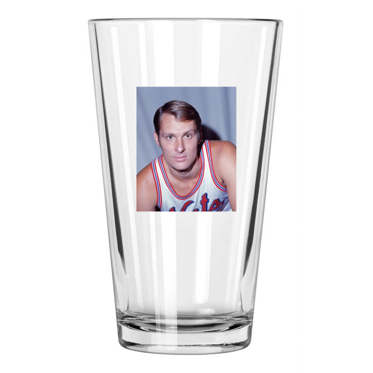 New York Nets Rick Barry Photo Basketball Hof 87 Pint Beer Drinking Glass