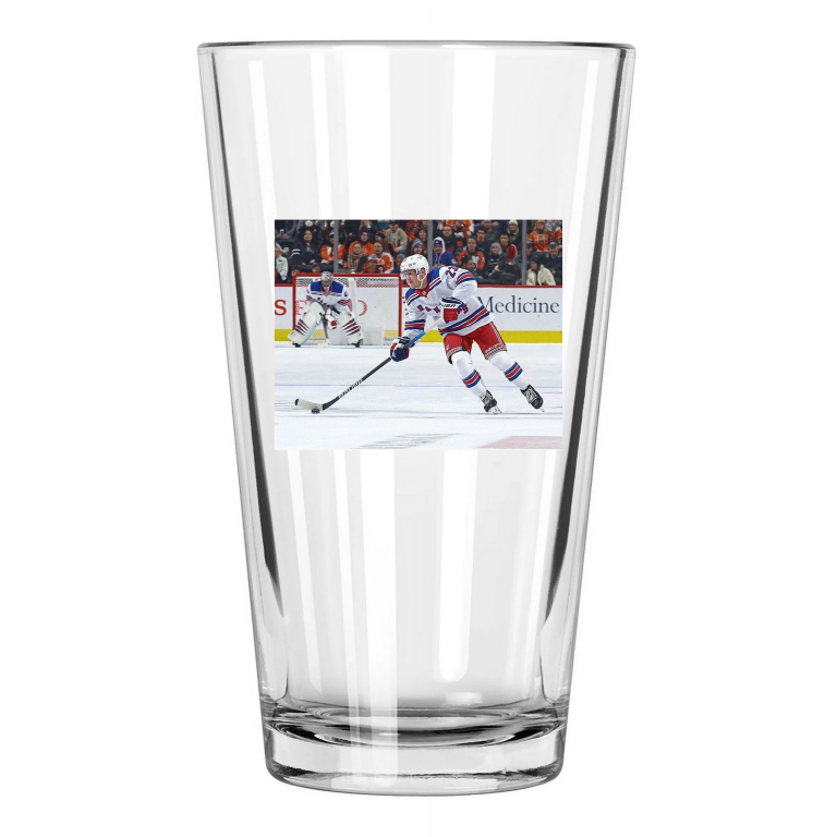 New York Rangers Adam Fox Hockey Photo Pint Beer Drinking Glass