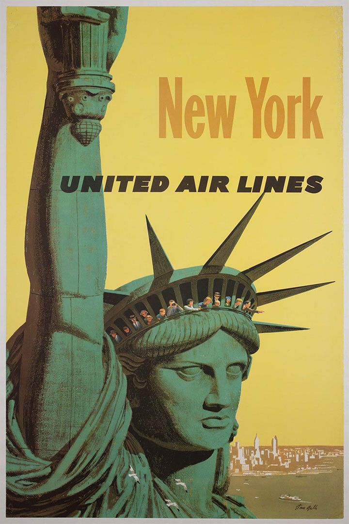 New York Statue Of Liberty 1960S Classic Airline Travel Jigsaw Puzzle