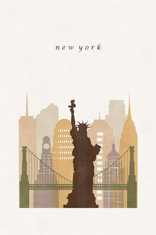 New York Visit Minimalist Travel Picture Print Jigsaw Puzzle