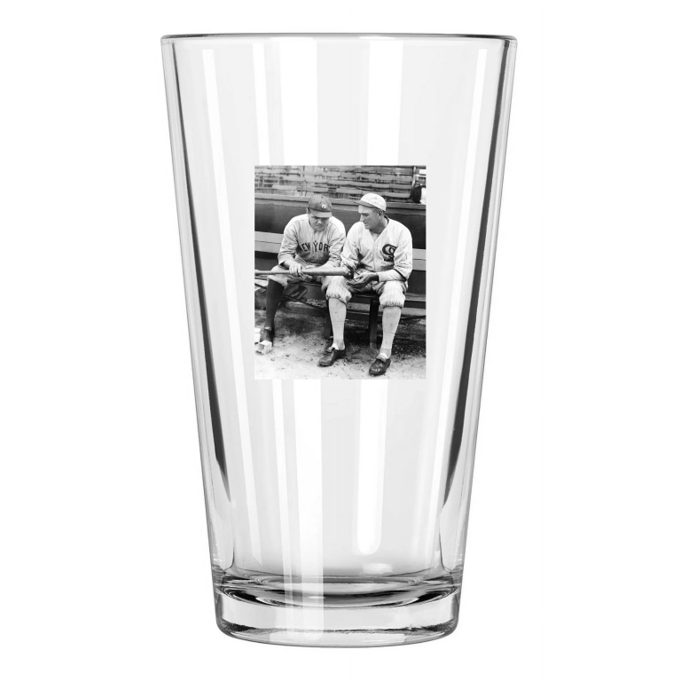New York Yankees Babe Ruth Chicago White Sox Joe Jackson Pint Beer Glass