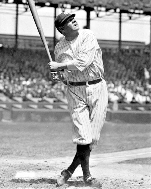 New York Yankees Babe Ruth Glossy Magnet Baseball Swing Magnet