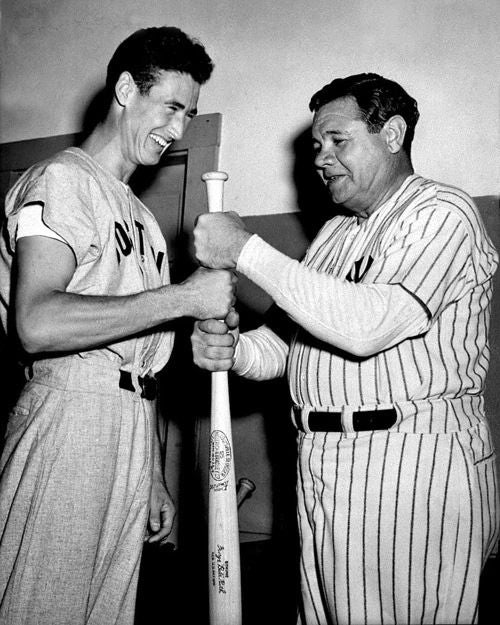 New York Yankees Babe Ruth And Boston Red Sox Ted Williams Magnet Print