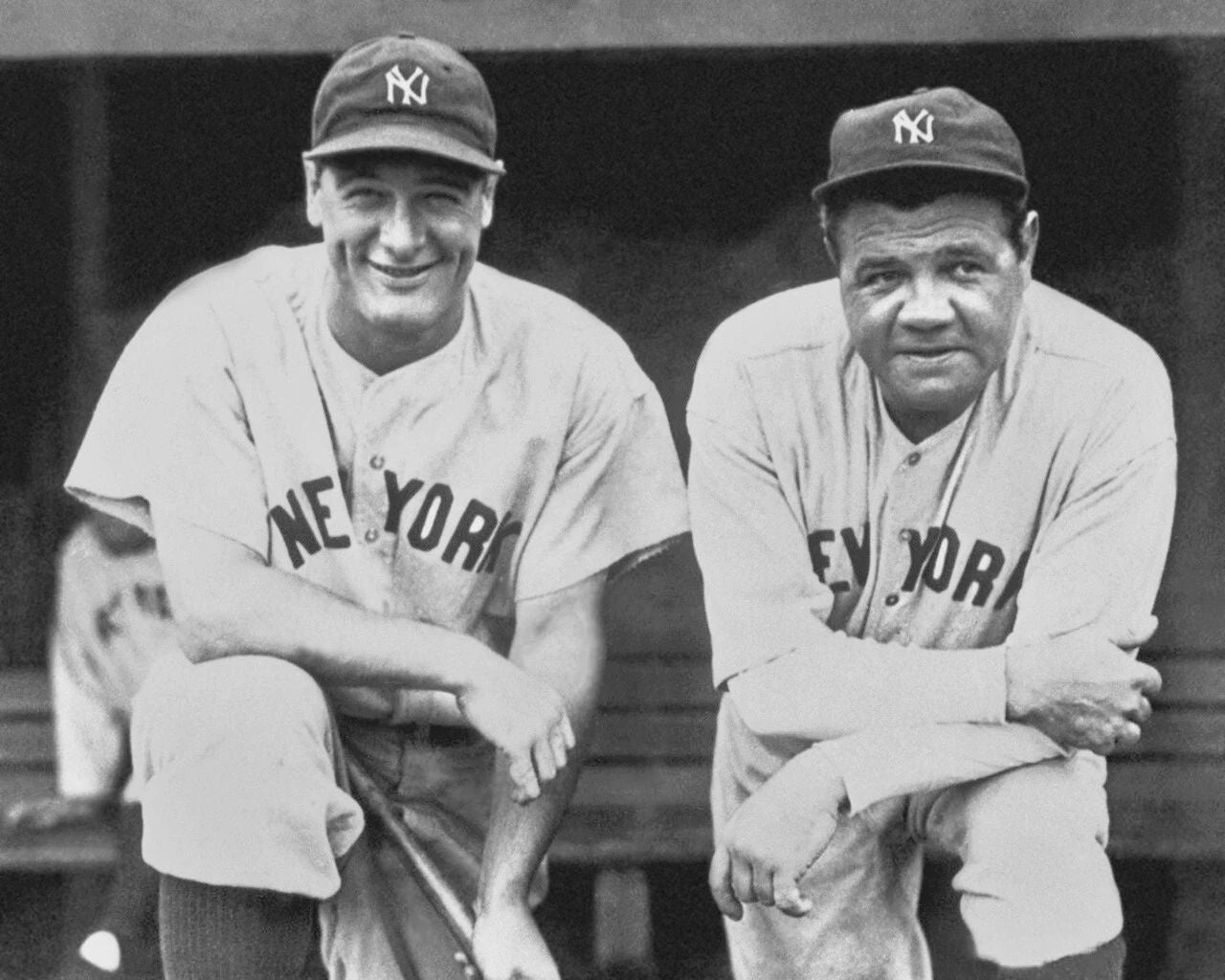 New York Yankees Babe Ruth And Lou Gehrig Glossy Magnet Magnet