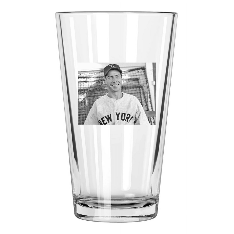 New York Yankees Joe Dimaggio Baseball Portrait Hof 55 Pint Beer Drinking Glass