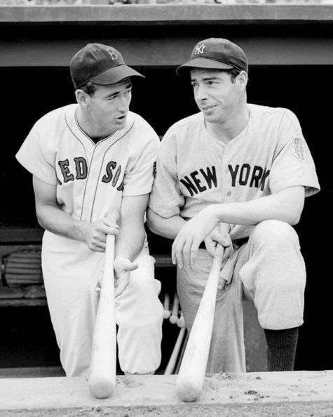 New York Yankees Joe Dimaggio And Boston Red Sox Ted Williams Glossy Keychain