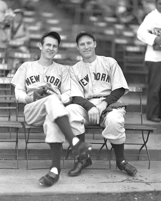 New York Yankees Lefty Gomez And Red Ruffing Glossy Keychain Vintage Print