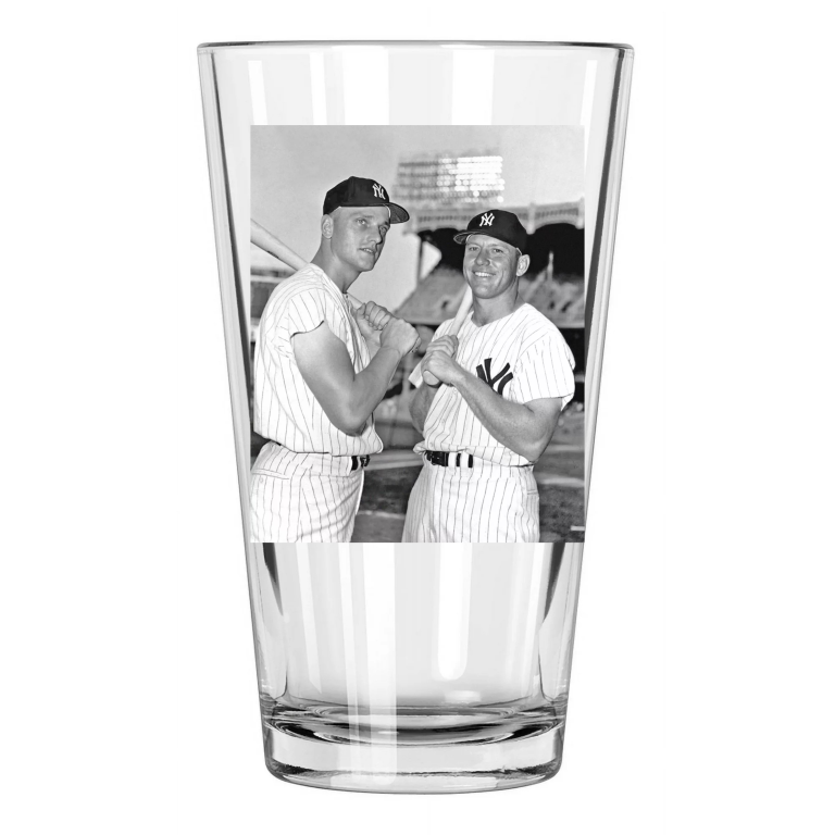 New York Yankees Mickey Mantle And Roger Maris Photo 1 Pint Beer Drinking Glass