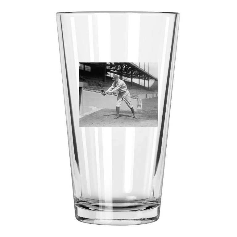 New York Yankees Wally Pipp Photo Baseball Pint Beer Drinking Glass