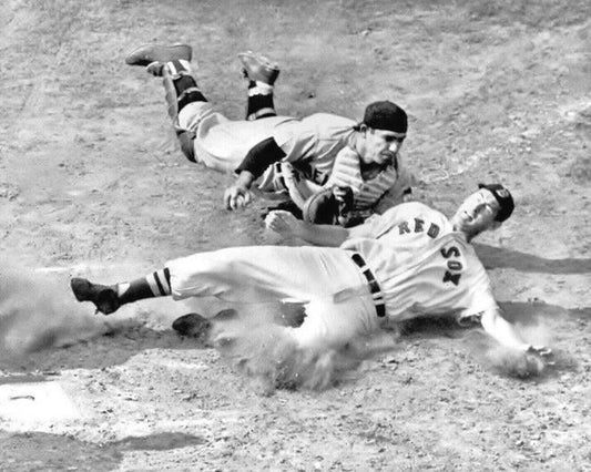 New York Yankees Yogi Berra Tagging Ted Williams Glossy Keychain Baseball