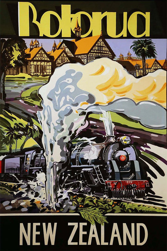 New Zealand Rotorua Railroad Vintage Travel Retro Jigsaw Puzzle