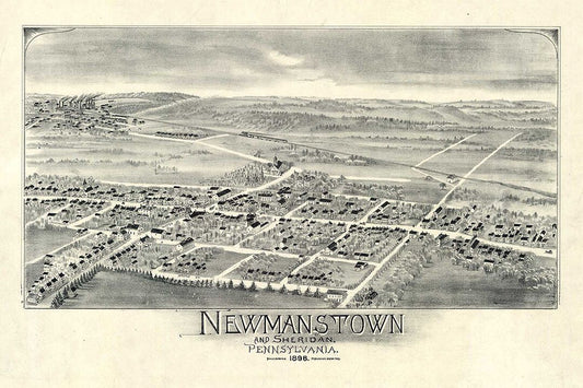 Newmanstown Pennsylvania 1898 Historic Panoramic Town Map Jigsaw Puzzle
