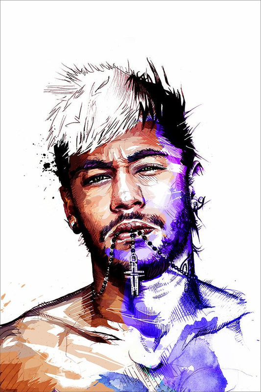 Neymar Atlethe National Football Player Painting Jigsaw Puzzle